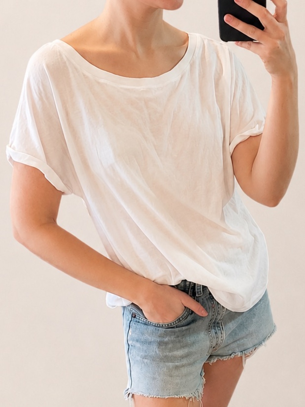 Forever 21 Classic Plain White Short Sleeve Relaxed Oversized Tee T Shirt • M